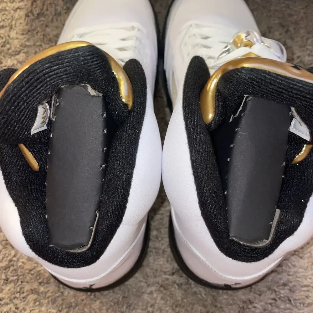 Size 10 - Air Jordan 5 Retro Olympic New In Box White Black Gold